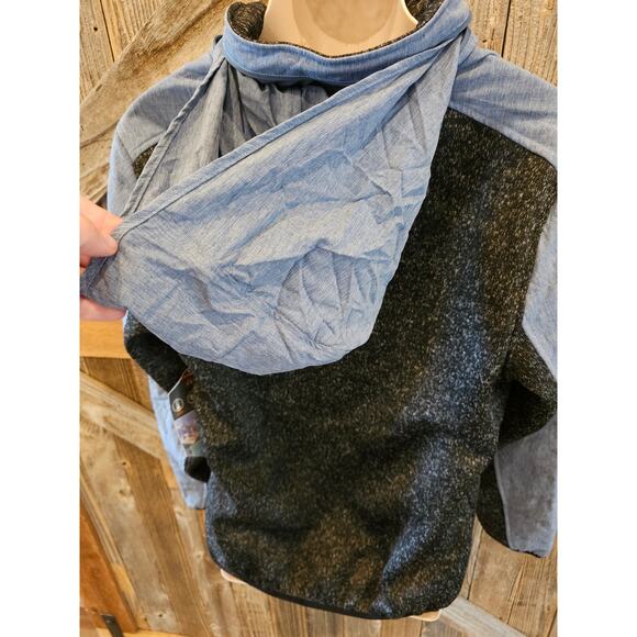 NWT NEW Mountain isles 1/4 zip hybrid hood popover sherpa lined jacket warm S - Picture 4 of 11